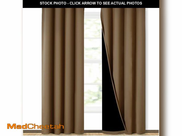 Lot 74-13327045 - NICETOWN 100% Blackout Window Curtain Panels, Heat and Cold Blocking Drapes with Black Liner for Nur...
