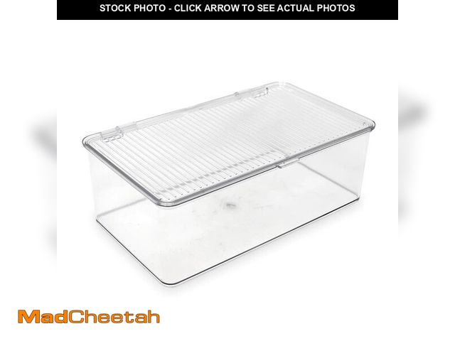 Lot 74-14268589 - Isaac Jacobs Medium Stackable Organizer Bin (10.75Ã¢â¬Âx6.5Ã¢â¬Âx3.7Ã¢â¬Â) w/ Hinged Lid, Clea...
