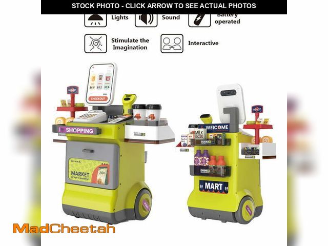 Lot 74-12669325 - Supermarket Play Set Plastic Toy Cash Register, Calculator Shop 48 Pcs Kids Boys Girls +3 Valessati ...