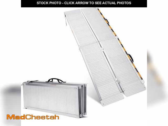 Lot 74-13733523 - Aluminum Wheelchair Ramp Portable 600Lb Capacity Aluminum Threshold &amp; Folding Wheelchair Portabl...