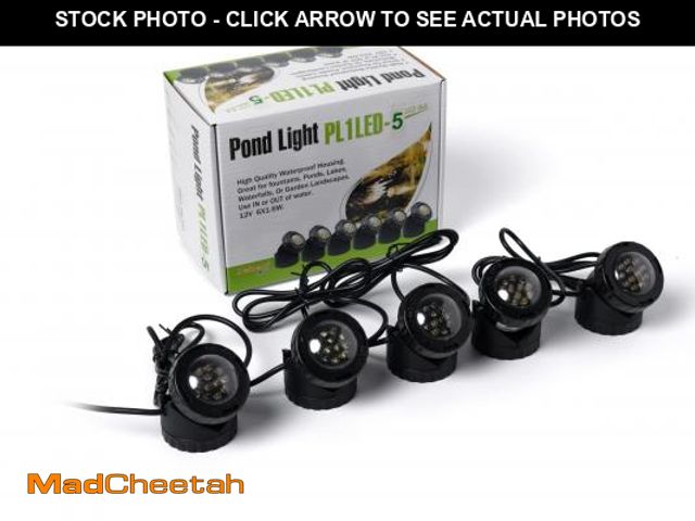 Lot 74-12437721 - Jebao Submersible LED Pond Light with Photcell Sensor, Set of 5 - USED