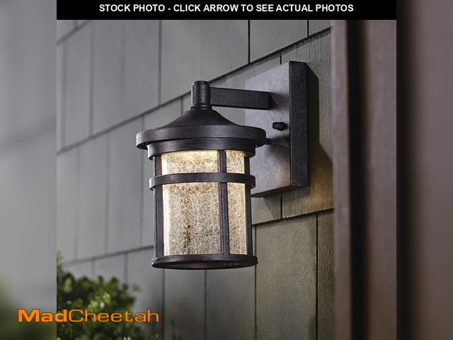 Lot 74-12745863 - Home Decorators Collection Westbury 8.5 in. Aged Iron Small LED Outdoor Wall Light Fixture Sconce wi...