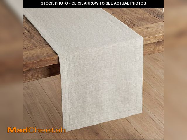 Lot 74-14210417 - KINGSTONE 100% French Linen Table Runner 72", 210GSM Heavyweight Artisanry, Crease-Free Scroll Packa...