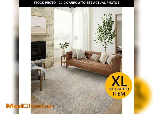 Lot 74-12689772 - Loloi Angela Rose Blake Collection BLA-01 Sky/Beige 6'-7" x 9'-10", .25" Pile Height, Fringe, Area R...