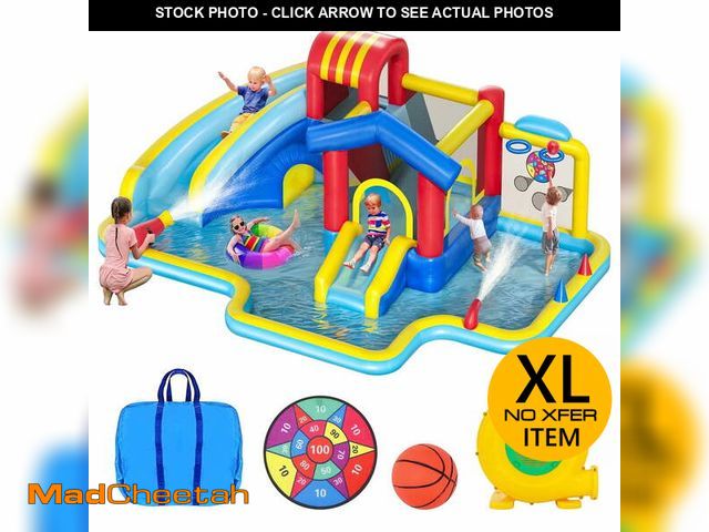 Lot 74-12577844 - Neche Huge Inflatable Water Slide Bouncy House,215.35" x141.73" x78.74",Inflatable Jumping Castle Eq...