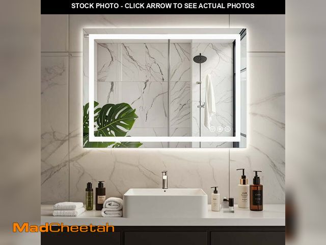 Lot 74-14350803 - EDX 20"x 28" Lighted Anti-fog LED Bathroom Vanity Mirror with Dual Light Source and Three Lighting M...