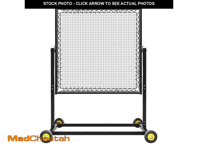 Lot 74-12895084 - (MISSING WHEELS) MR Height Adjustable Rebounder, Portable Sports Bounce Back Net, Adjustable Angle P...