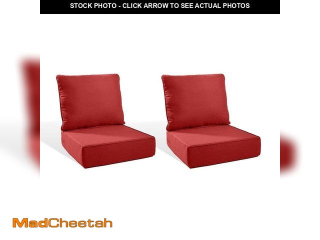 Lot 74-14033733 - moosprr PlushCore 22 in. x 24 in. x 6 in. 4-Piece Deep Seating Outdoor Dining Chair Thick Cushion Se...