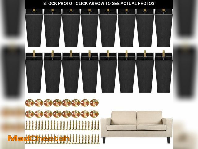 Lot 74-13710710 - TURSTIN Furniture Legs Plastic Sofa Couch Legs Square Tapered Feet Sofa Legs with M8 T-Nuts Screws f...