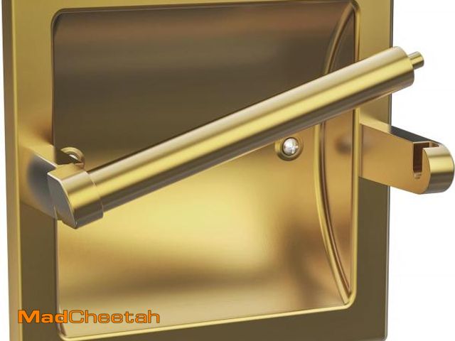 Lot 74-12126823 - WZKALY Recessed Gold Toilet Paper Holder, in Wall Toilet Paper Holder Pivoting, Gold Wall Mount Toil...