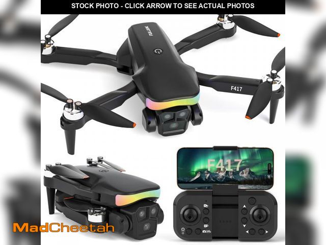 Lot 74-12435809 - F417 Drone with Camera 1080P HD 90ÃÂ°Electric Adjustable Lens RGB LED Light for Adults Beginners,FP...