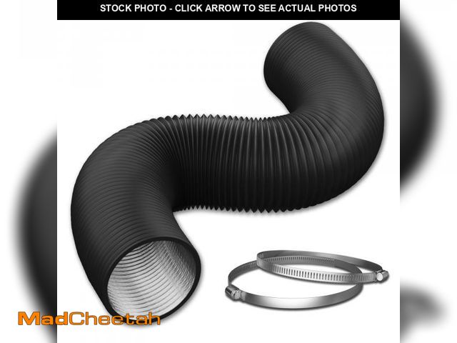 Lot 74-12302129 - 12 Inch Flexible Ducting Hose 12 Feet Black Aluminum Ducting -4 Layer Protection Dryer Vent Hose for...
