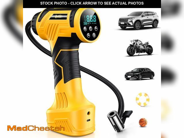 Lot 74-13630888 - Tire Inflator Portable Air Compressor Built-in Battery - Corded/Cordless Tire Inflator - 9600 mAh &a...