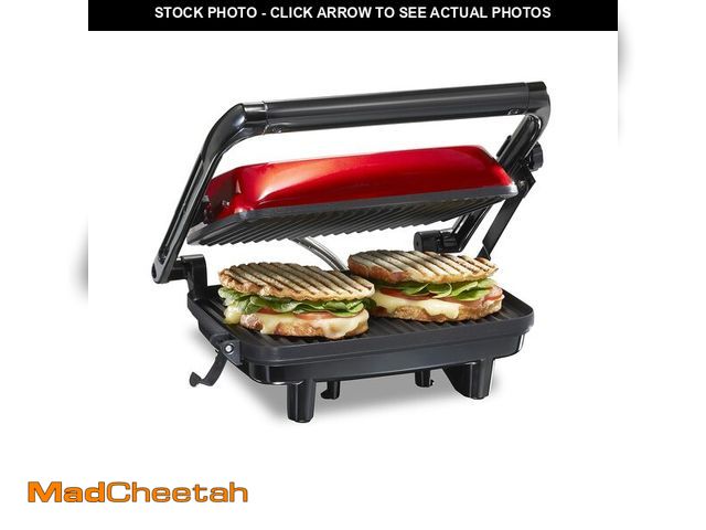 Lot 74-13950354 - Hamilton Beach Panini Press Sandwich Maker &amp; Electric Indoor Grill with Locking Lid, Opens Wide ...