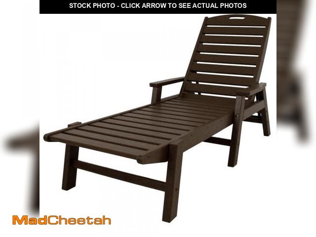Lot 74-12362651 - POLYWOOD Nautical Mahogany Stackable Plastic Outdoor Patio Chaise Lounge - UNUSED
