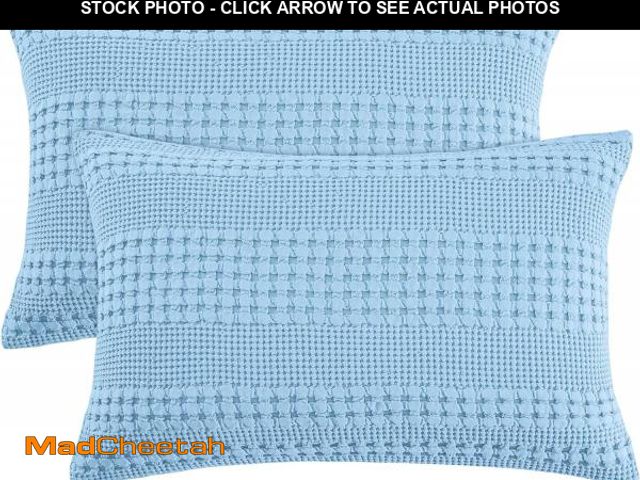 Lot 74-12330489 - PHF 100% Cotton Waffle Pillow Shams Standard Size, 2 Pack 20" x 26" Soft Skin-Friendly Pillowcases, ...