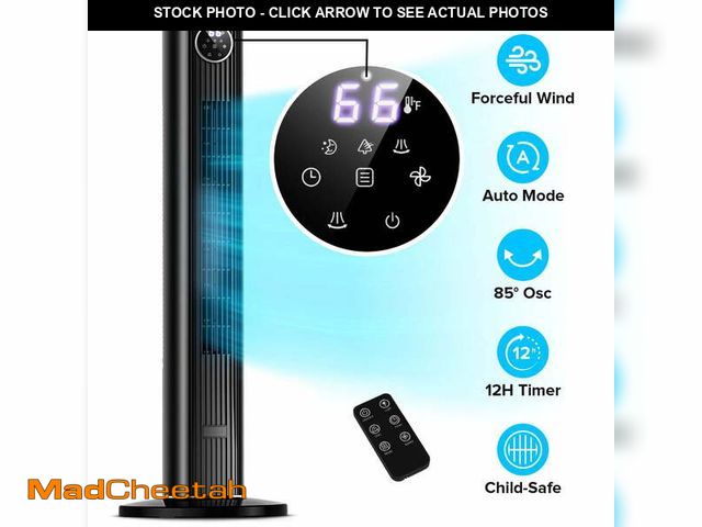 Lot 74-12679034 - KISSAIR 35" Bladeless Tower Fan, Quiet Oscillating Fan with Remote, 4 Modes &amp; 3 Speeds, 12H Time...