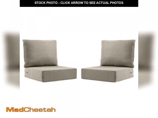 Lot 74-11950161 - Carolina 24 in. x 24 in. x 6 in. Olefin 4-Piece Deep Seating Outdoor Lounge Chair Sofa Cushion in Gr...