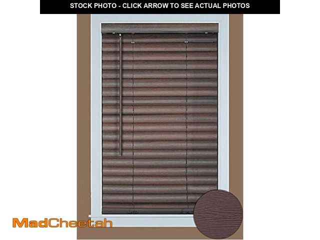 Lot 74-12760015 - Cordless Room Darkening Venetian Blind - 32 Inch Width, 64 Inch Length, 2" Vinyl Slat Size - Mahogan...