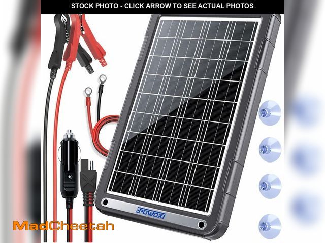 Lot 74-12704906 - POWOXI 12V Solar Car Battery Charger: 15W Solar Trickle Charger Maintainer with MPPT Controller for ...