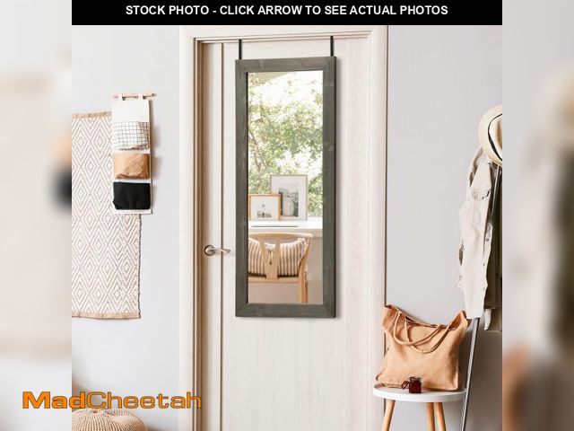 Lot 74-12372013 - MIRUO Over The Door Mirror Full Length Mirror with Metal Hangers Hanging Over Door or Leaning Agains...