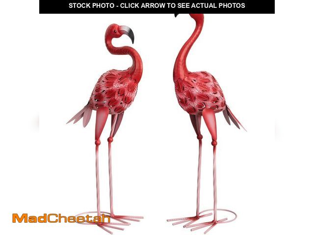 Lot 74-14155070 - XONOR Metal Flamingo Garden Statues Red Flamingo Yard Art Outdoor Sculptures for Home Patio Lawn Bac...