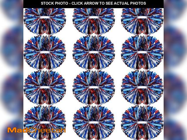 Lot 74-14381470 - Hoteam 12 Pack Cheerleading Pom Poms Cheer Pompoms with Baton Handle Metallic Foil Pompoms for Adult...