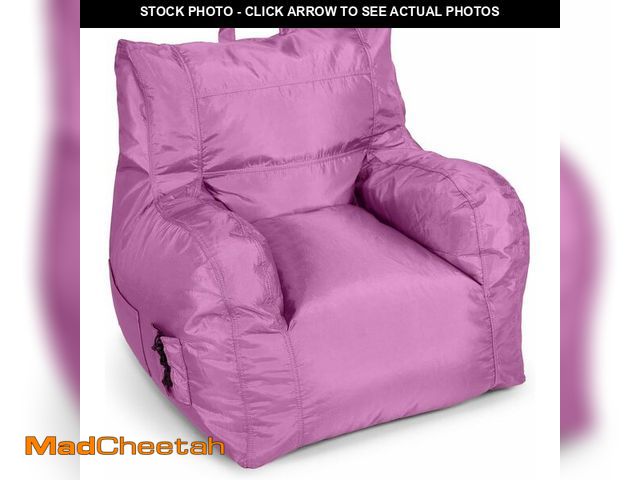 Lot 74-14067118 - Big Joe Dorm Bean Bag Chair with Drink Holder and Pocket, Radiant Orchid Smartmax, Durable Polyester...