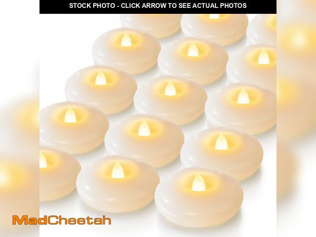 Lot 74-12526222 - Homemory 24 Pack 3â Flameless Led Floating Candles, 200 Hour White Battery Operate Waterproof Teal...