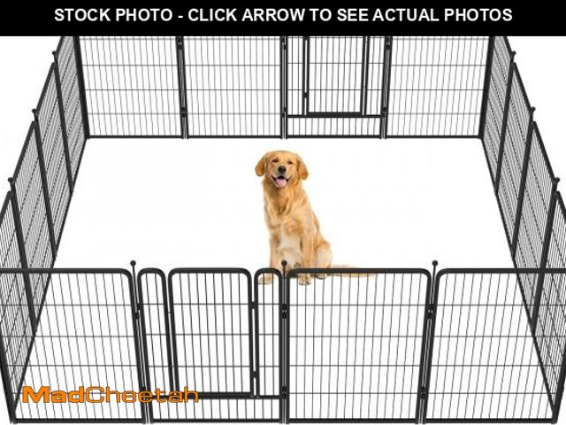Lot 74-12480205 - FXW Rollick Dog Playpen For Courtyard RV Camping 40 16 Panels For Large Dogs Black - UNUSED