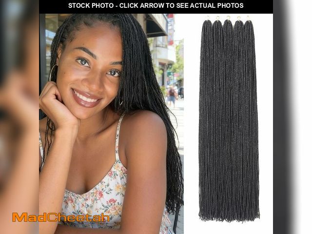 Lot 74-13625431 - GUOHUI Micro Faux Locs Crochet Hair, 36 Inch 5 Packs Color Natural Black DIY Braids Straight Styles ...