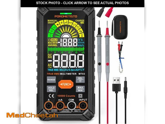 Lot 74-13573471 - POROMETISTO Digital Multimeter Tester 10000 Counts TRMS, Smart Multimeter Rechargeable, Auto-Ranging...
