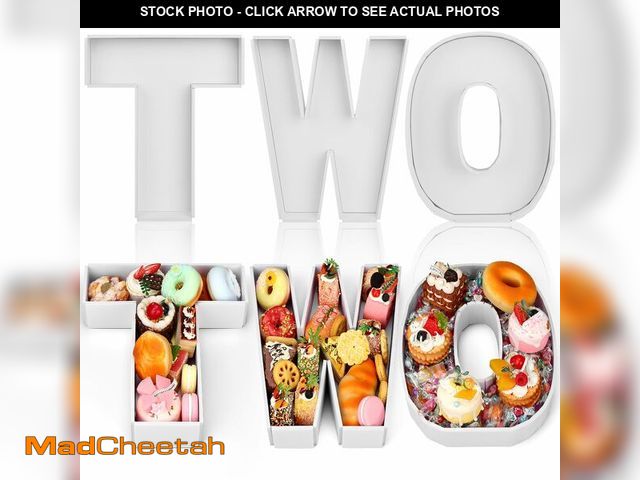 Lot 74-14152419 - Rossesay 3 Pcs Large Charcuterie Letters Fillable 12'' Two Food Tray Letters Charcuterie Board DIY C...