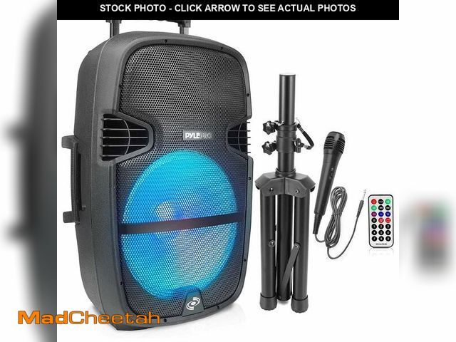 Lot 74-14358404 - (MISSING MICROPHONE) Pyle Portable Bluetooth PA Speaker System - 1000W Outdoor Bluetooth Speaker Sys...