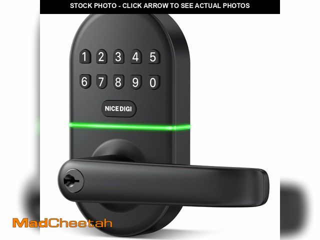 Lot 74-14298742 - Keypad Door Lock with Handle, Smart Keyless Entry with Code for Front Door - USED