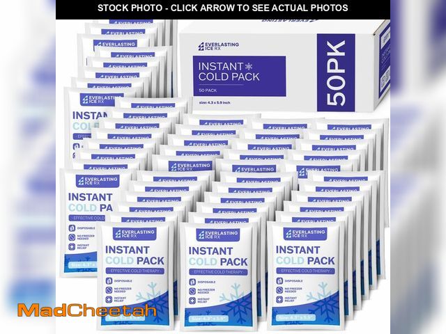 Lot 74-14263891 - 50 Pack - Instant Cold Packs - Instant Ice Packs for Injuries | Disposable Cold Compress Ice Pack fo...