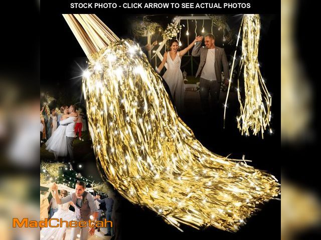 Lot 74-12312872 - Simgoing 100 Pcs Lighted Wedding Wands LED Tinsel Wands Light up Streamers Sparklers for Wedding Sen...
