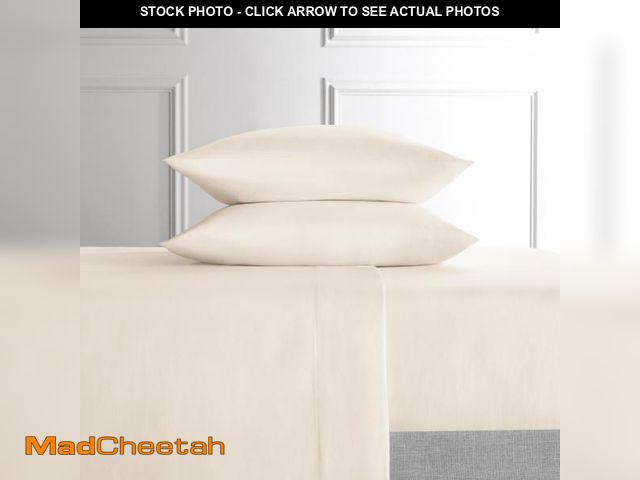 Lot 74-12526071 - (DIRTY) Hotel Style 4-Piece Tan Lyocell &amp; Linen Blend Percale Bed Sheet Set, Queen - USED