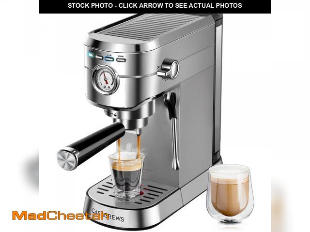 Lot 74-11547895 - CASABREWS Espresso Machine 20 Bar, Compact Coffee Maker with 34oz Water Tank, Professional Cappuccin...