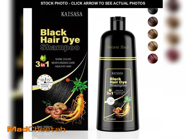 Lot 74-12308634 - KAISASA Black Hair Dye Shampoo 3 in 1, Hair Color Shampoo for Women and Men, Hair Dye to Cover Gray ...