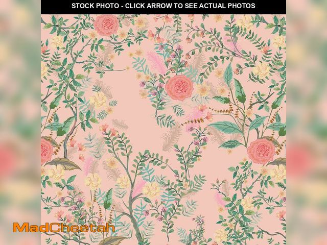 Lot 74-13631440 - VEELIKE Peach Pink Floral Wallpaper Stick and Peel Vintage Chinoiserie Wallpaper for Bedroom Girls R...
