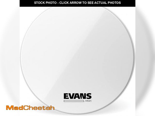 Lot 74-12365950 - Evans MX1 White Marching Bass Drum Head, 24 Inch - UNUSED