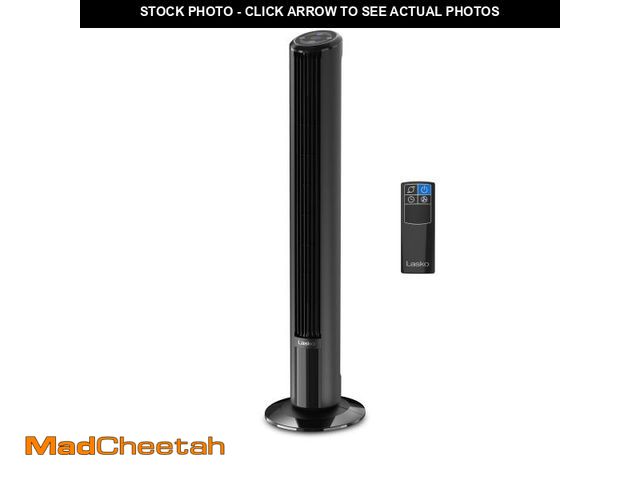 Lot 74-12490361 - Lasko SlimForce 42â 4-Speed Oscillating Remote Control High Velocity Tower Fan, Black, T42215 - US...