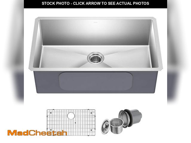 Lot 74-14249644 - KRAUS Standart PRO 32 in. Undermount Single Bowl 16 Gauge Stainless Steel Kitchen Sink with Accessor...