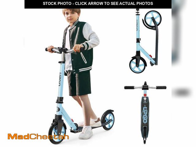 Lot 74-14434655 - UPGO Kick Scooter for Ages 6+, Kids, Teens &amp; Adults, 240 lb Max Load, Foldable, 8-Inch Wheels,Bl...