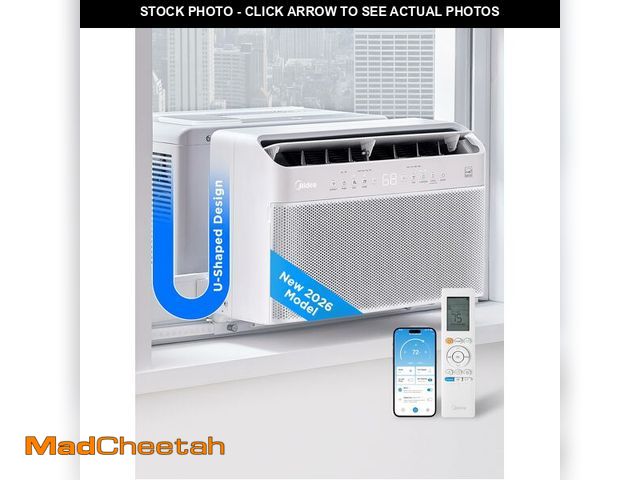 Lot 74-13791413 - Midea 6,000 BTU U Shaped Smart Inverter Window Air Conditioner - Cools 250 Sq Ft, Ultra Quiet with O...