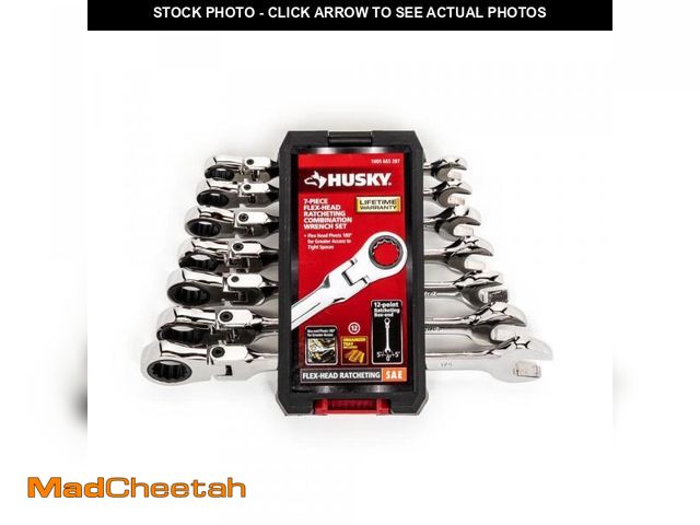 Lot 74-11826110 - Husky Flex Ratcheting SAE Combo Wrench (7-Piece) - UNUSED