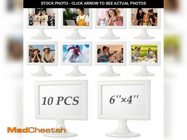 Lot 74-14214275 - Threehoney 10 Pack Double Sided Standing Picture Frames 6 x 4 Inch Plastic Pedestal Photo Frame Bulk...