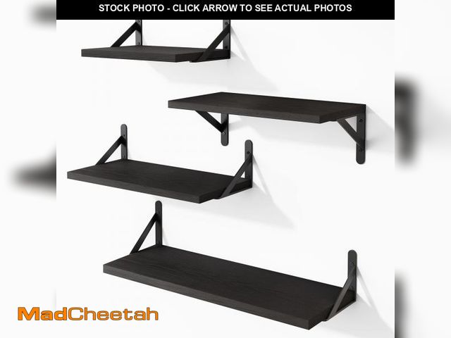 Lot 74-12053444 - YGEOMER Floating Shelves for Wall, Black Wall Shelves Different Sizes for Living Room, Bathroom, Bed...
