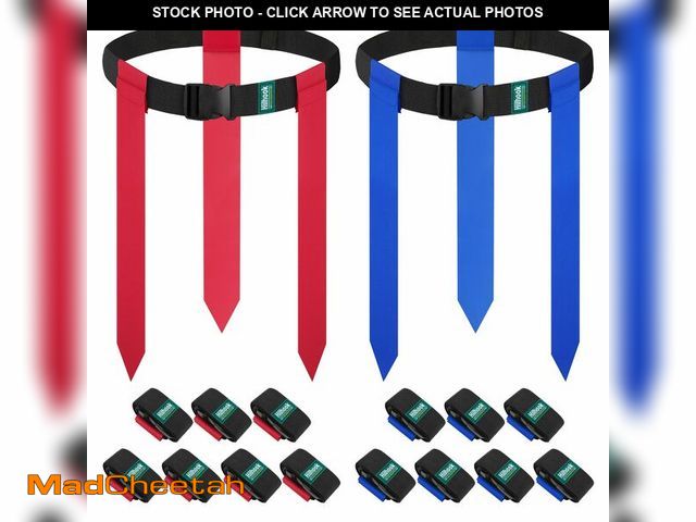 Lot 74-13961331 - Hilhook Flag Football Belts, 14 Player Flag Football Set with 42 Flags for Kids Youth and Adults Tra...